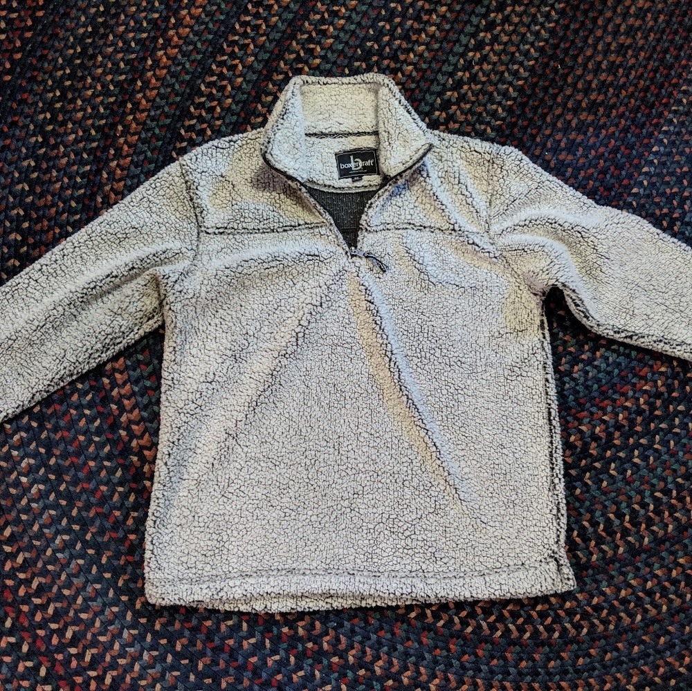 White Sherpa pullover jacket